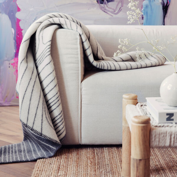 SKOG Throw, grey/natural SKOG Throw, grey/natural, Røros Tweed