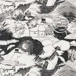 Moomin pillow case  60x63 cm Sailing, grey, Moomin Arabia