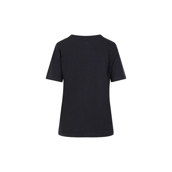 T-shirt with beaded heart patch - Mid sleeve, black, Coster Copenhagen