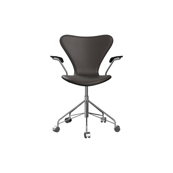 Series 7&trade; 3217 Front Upholstered Office Chair, Essential dark brown, Fritz Hansen