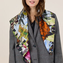 DECOUPAGE scarf, light blue, Bella Ballou