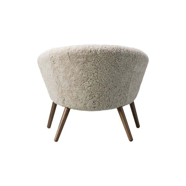 Ditzel loungestol, vit/lackerad valn&ouml;t, Fredericia Furniture