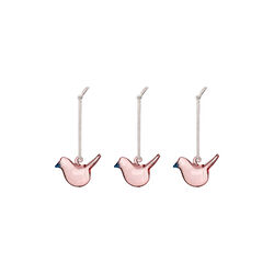 Mini Glass Birds set of 3, rose, Iittala