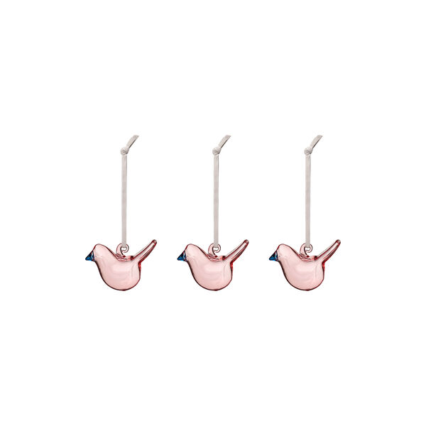 Mini Glass Birds set of 3, rose, Iittala