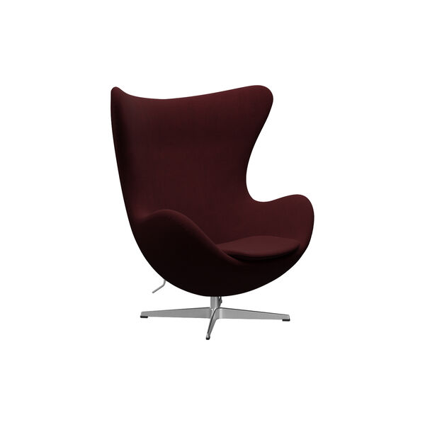 &Auml;gget&trade; 3316 Loungestol, Christianshavn 1141 red/satin brushed aluminium, Fritz Hansen
