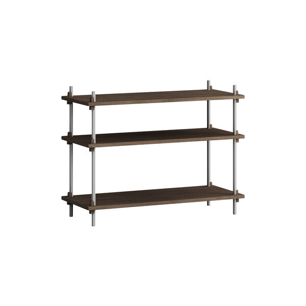 Shelving Classic Low, smoked oak/stainless steel, MOEBE