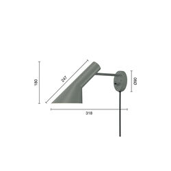 AJ v&auml;gglampa, warm grey, Louis Poulsen