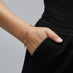 ANET crystal Armband, guldpläterat, Pilgrim