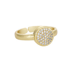 Mia ring w. zircons, gold plated, Pure by Nat