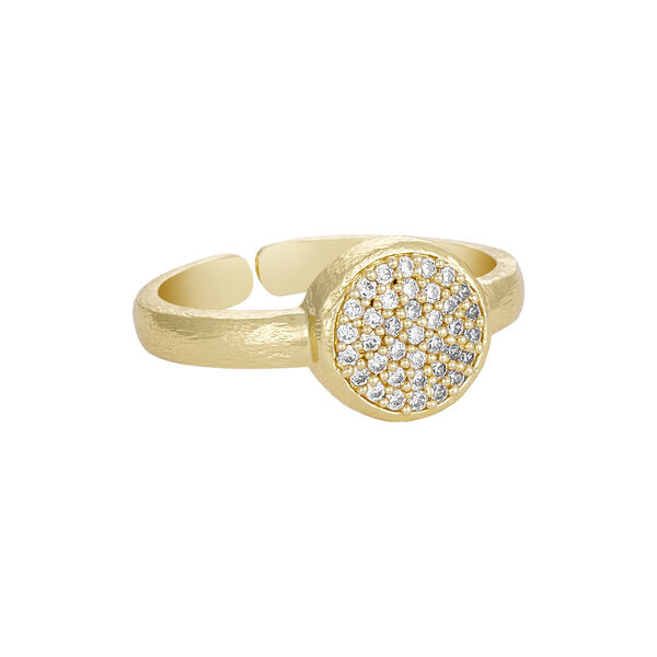 Mia ring w. zircons, gold plated, Pure by Nat