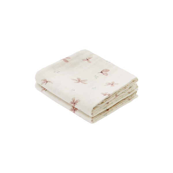 Muslin Cloth Printed 2-pack, windflower creme, Cam Cam Copenhagen