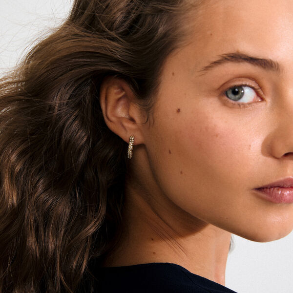 TATUM hoops Medium, guldpläterade, Pilgrim