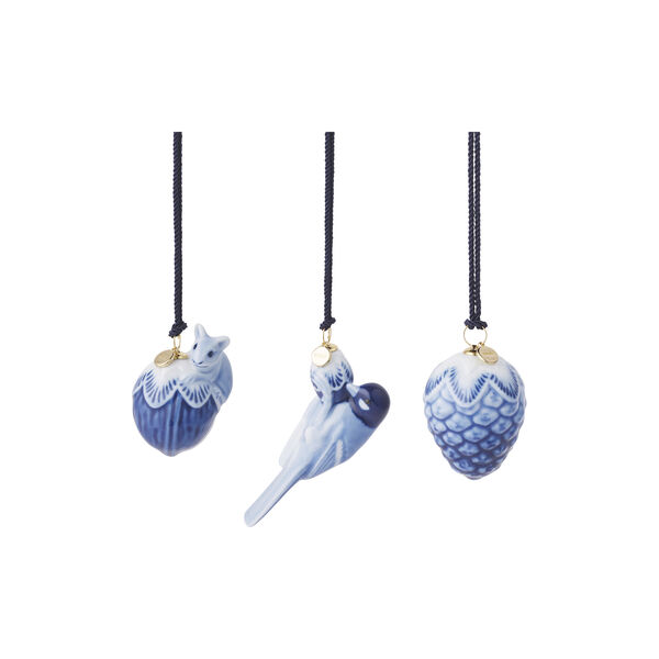 Blue Mini Ornaments 3 st., Royal Copenhagen