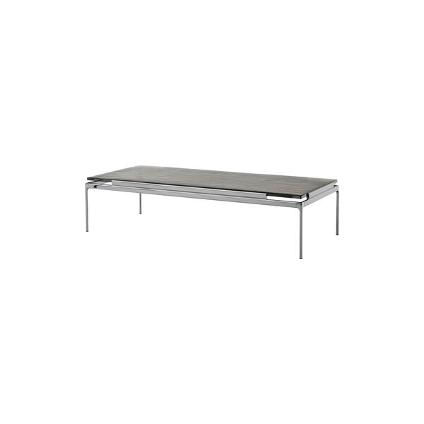 Sett LN12 Coffee Table, smoked glass/dark chrome, &Tradition