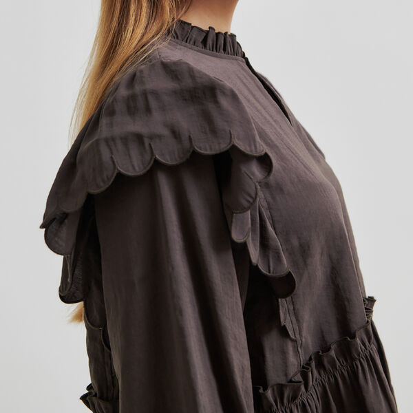 Terra Frill Blouse, chocolate plum Terra Frill Blouse, chocolate plum, Second Female