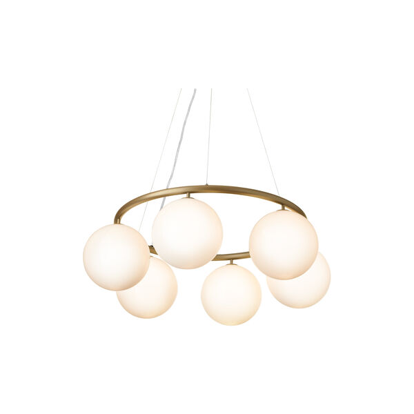 Miira 6 Circular Pendant, brass/opal, Nuura