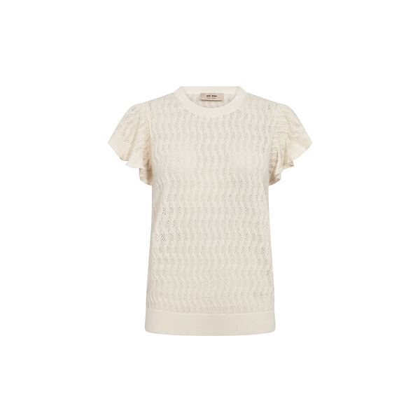 MMGanna Pattern O-Neck Knit Top, ecru, MOS MOSH