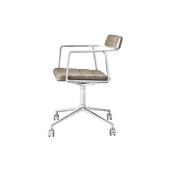 VIPP452 Swivel Chair with Castors, dark sand/polished aluminium, Vipp
