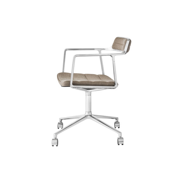 VIPP452 Swivel Chair with Castors, dark sand/polished aluminium, Vipp