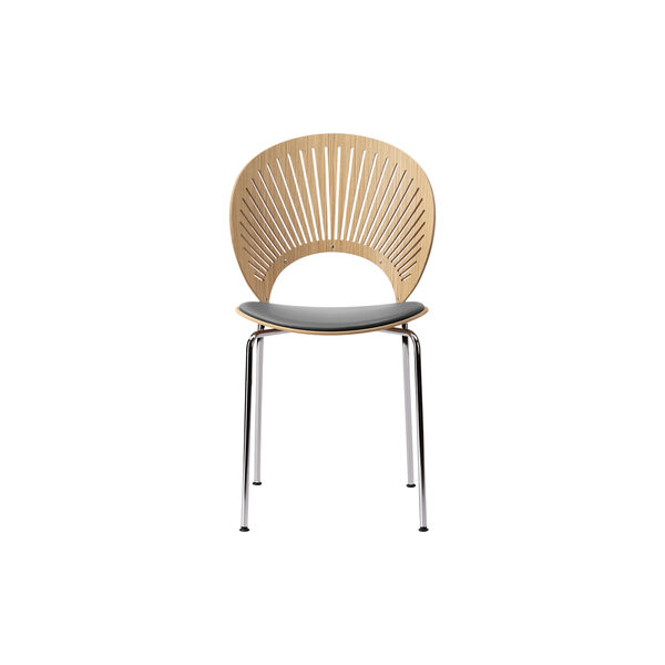 3396 Trinidad Chair with Seat Upholstery, oiled oak/black/chrome, Fredericia Furniture
