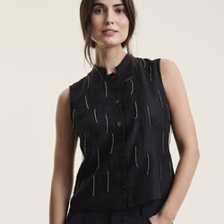 Airy linen p&auml;rlv&auml;st, black, BITTE KAI RAND