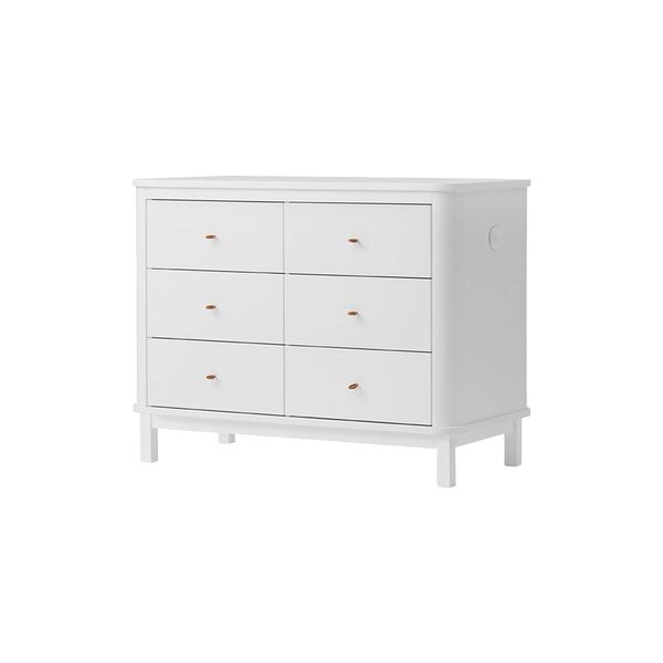 Wood Dresser 6 Drawers, white Wood Dresser 6 Drawers, white, Oliver Furniture