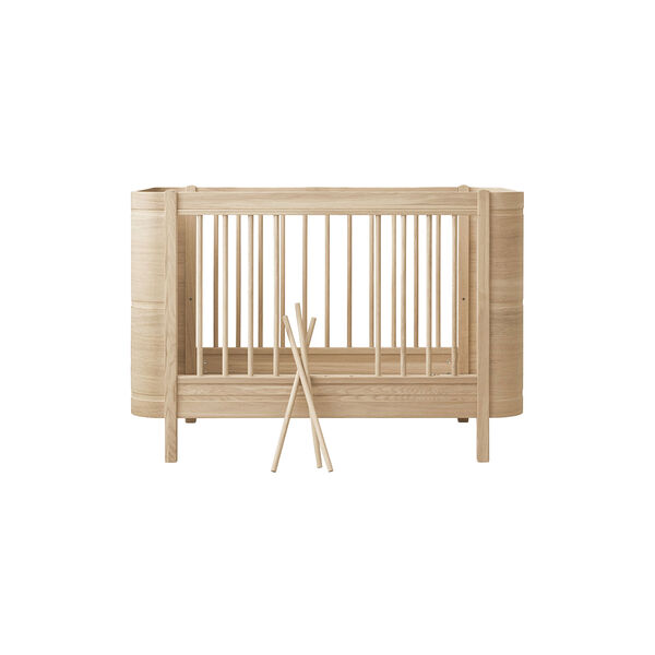 Wood Mini+ Cot Bed incl. Junior Kit 68x122/162 cm, ek, Oliver Furniture