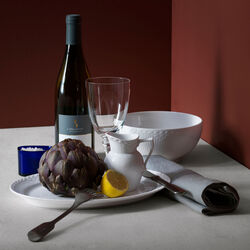 White Fluted Half Lace gräddkanna, Royal Copenhagen