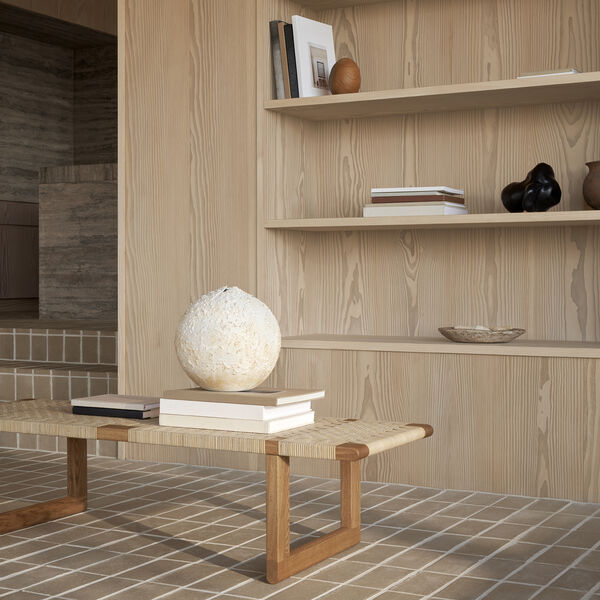 BM0488L Table Bench, oiled oak/rattan, Carl Hansen & S&oslash;n