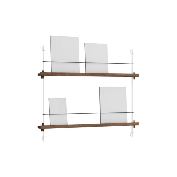 Magazine Shelving Small, smoked oak/white, MOEBE