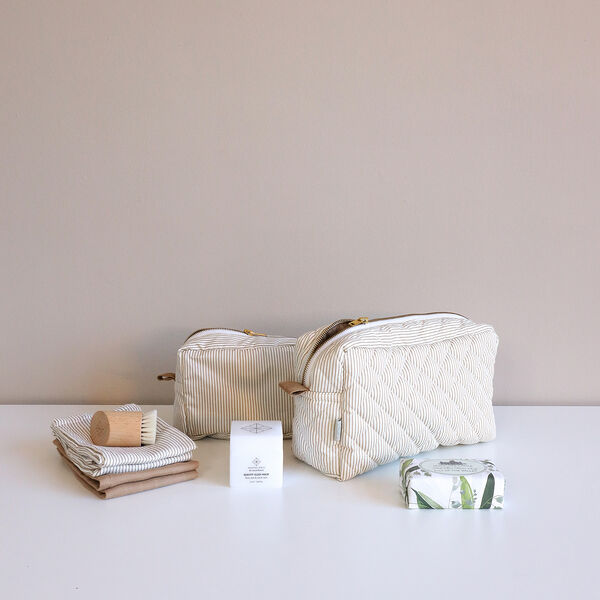 Tv&auml;ttlappar 4-pack, classic stripes camel, Cam Cam Copenhagen