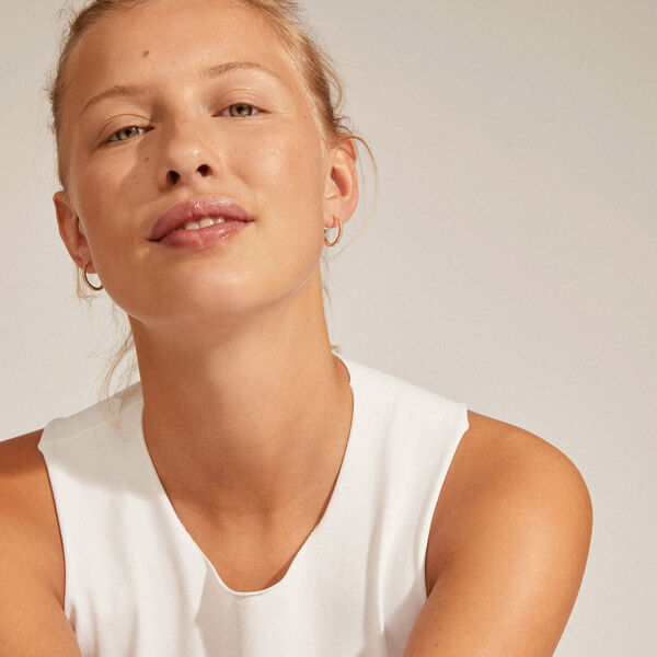 EBNA medium crystal hoops, gold-plated, Pilgrim