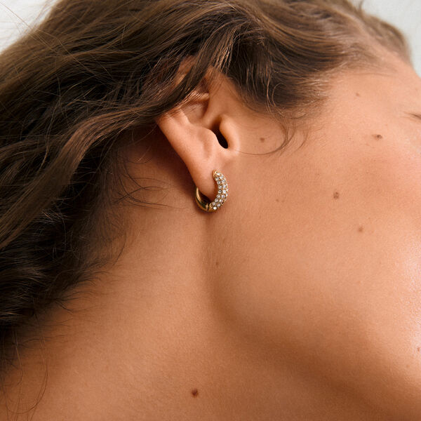 TATUM hoops Small, guldpläterade, Pilgrim