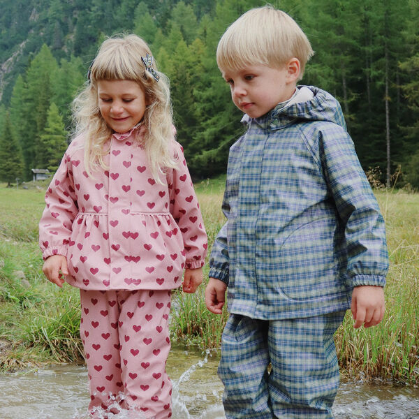Rainy Palme Set, laurel blue check Rainy Palme Set, laurel blue check, Konges Sløjd