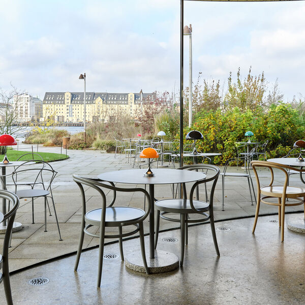 Panthella 160 Original Portable Table Lamp, opal orange, Louis Poulsen