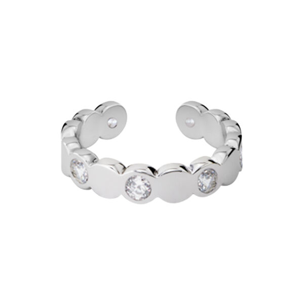 LUMI ring, rhodium/zirconia, bangle up