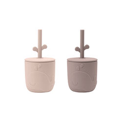 Wally Peekaboo mugg med sugr&ouml;r 2-pack, powder, Done by Deer