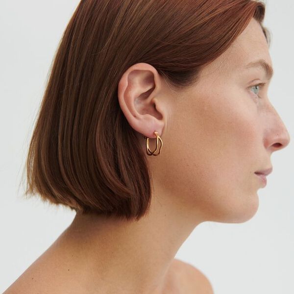 Stream&nbsp;Hoops, guldpl&auml;terat, Pernille Corydon Jewellery