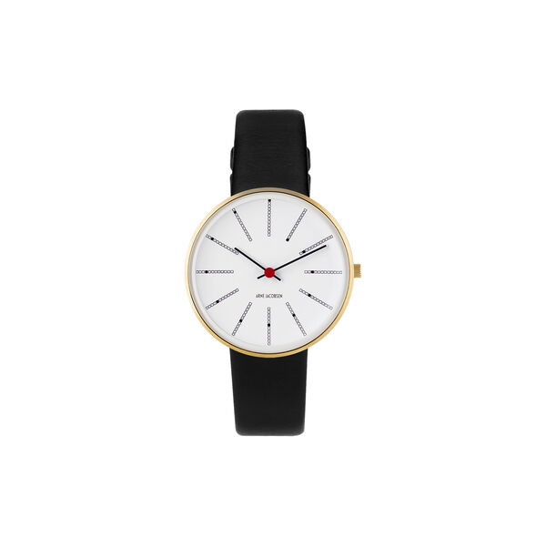 Bankers armbandsur, white/gold/black, Arne Jacobsen Watches