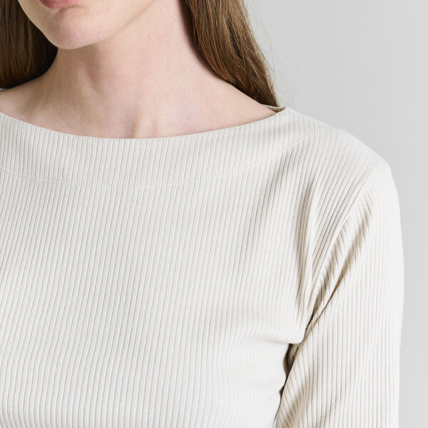 Naibu rib Topp med 3/4-ärmar, ivory, BITTE KAI RAND