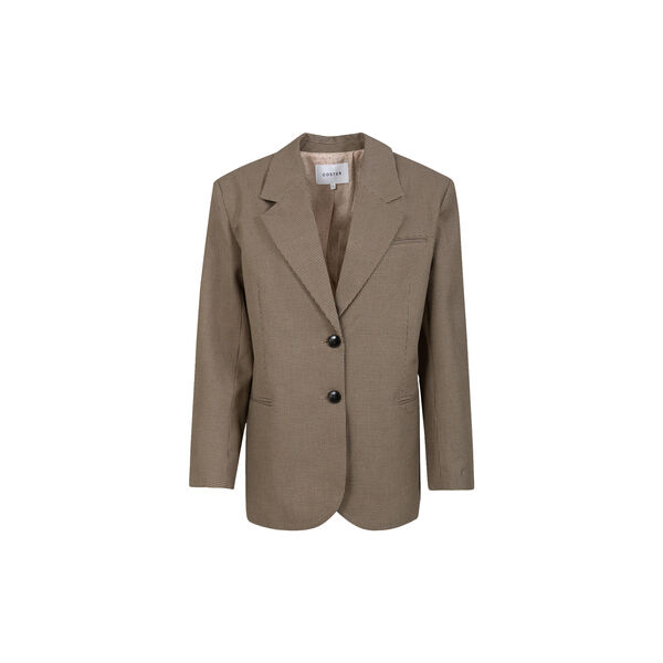 Oversized check blazer, brown check, Coster Copenhagen
