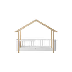 Wood Mini+ House Bed, white/oak, Oliver Furniture