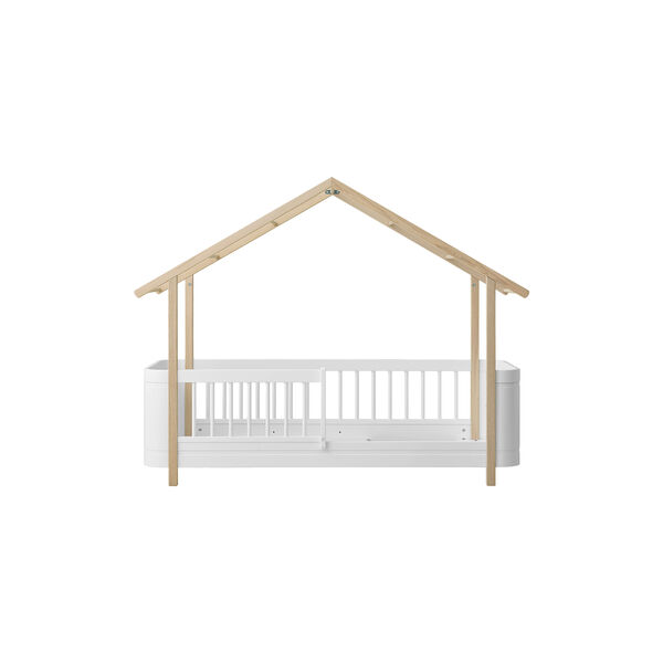 Wood Mini+ House Bed, white/oak, Oliver Furniture