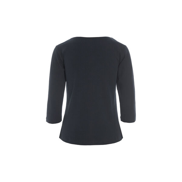 Naibu rib blus med 3/4 &auml;rm, black, BITTE KAI RAND