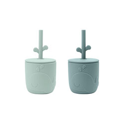 Wally Peekaboo mugg med sugr&ouml;r 2-pack, blue, Done by Deer