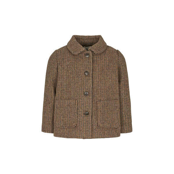 Oval Wool Coat, earthy check, MarMar Copenhagen
