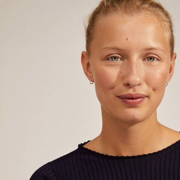 EANNA recycled sm&aring; hoops, silver-plated, Pilgrim