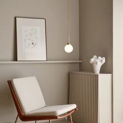 Apiales 1 Small Pendant, brushed brass/opal, Nuura