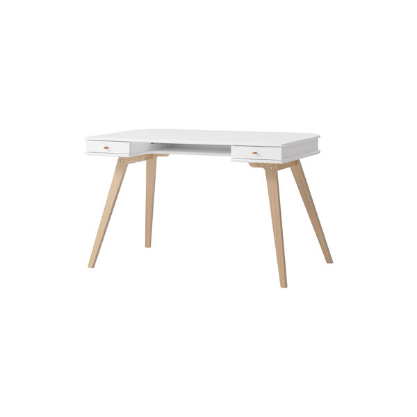 Wood Desk 72,6 cm, white/oak, Oliver Furniture