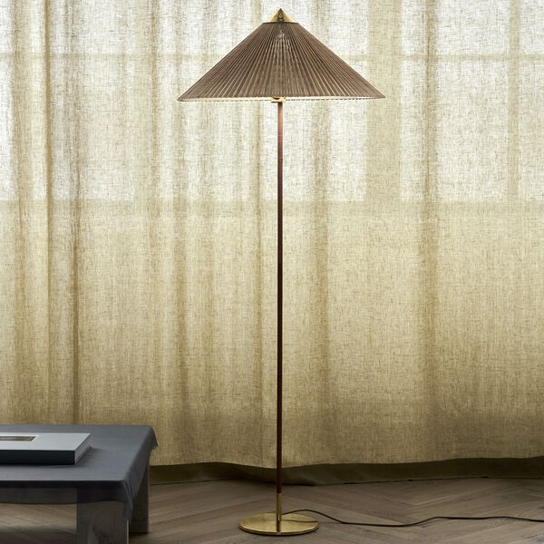 9602 Floor Lamp, brass/bamboo, GUBI